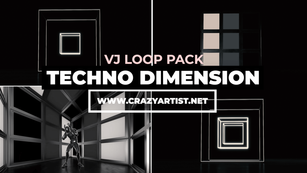 El VJ Pack Techno Dimension es un pack de visuales diseñado para acompañar sets de música techno y electrónica, puedes descargarlo y utilizarlo para tu próximo proyecto de dj set o vj set