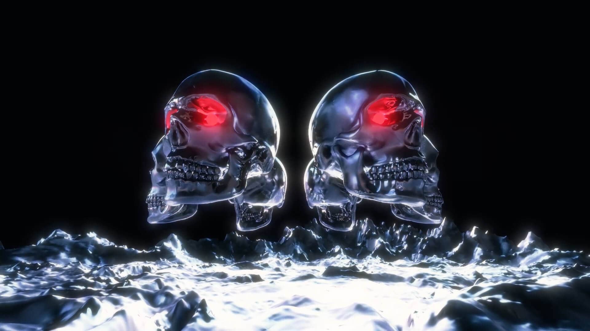 Terror Skulls VJ Loop visual de calaveras que incluye hasta 6 clips diferenciados