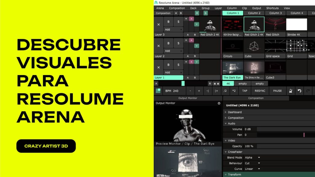 Descubre VJ Loops para Resolume Arena en Crazyartist.net y potencia tu show