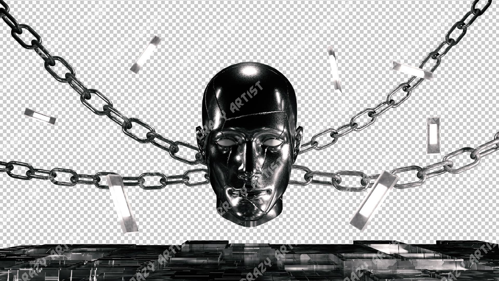 The Metal Head VJ Loop with alpha channel