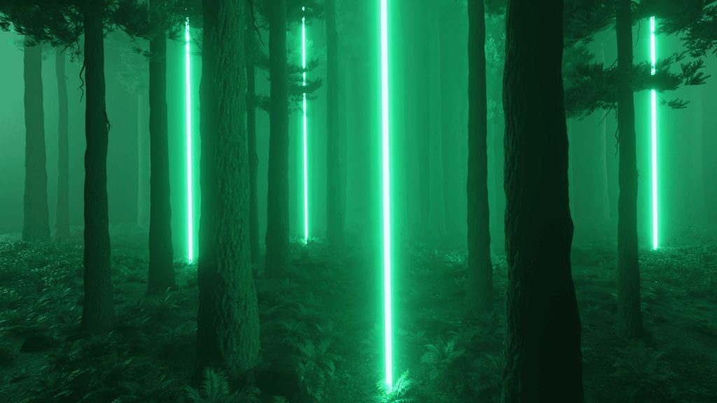Dark Forest VJ Loop enter into a forest full of green neons.